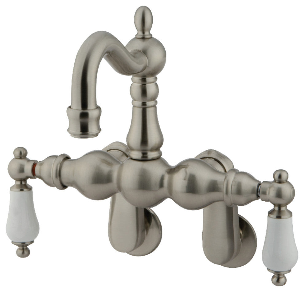 Kingston Brass Adjustable Center Wall Mount Tub Faucet, Brushed Nickel