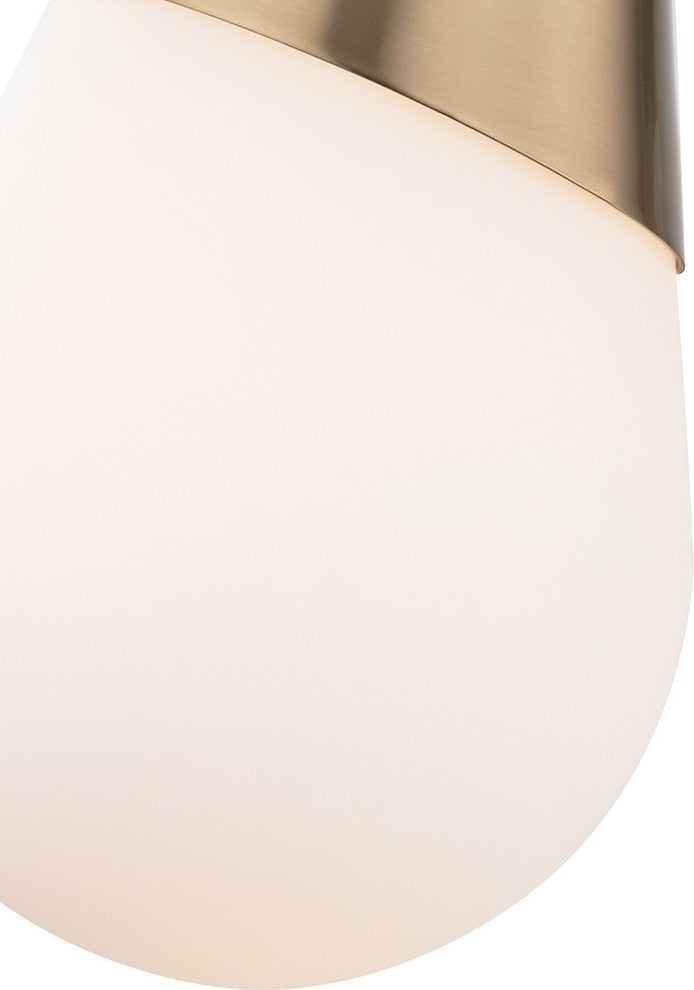 Cora Wall Sconce, Opal Etched Glass, Finish: Aged Brass