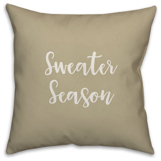 Sweater Season in Beige 18x18 Throw Pillow
