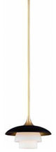 Barron, 1 Light, Pendant, Aged Brass Finish, White Glass