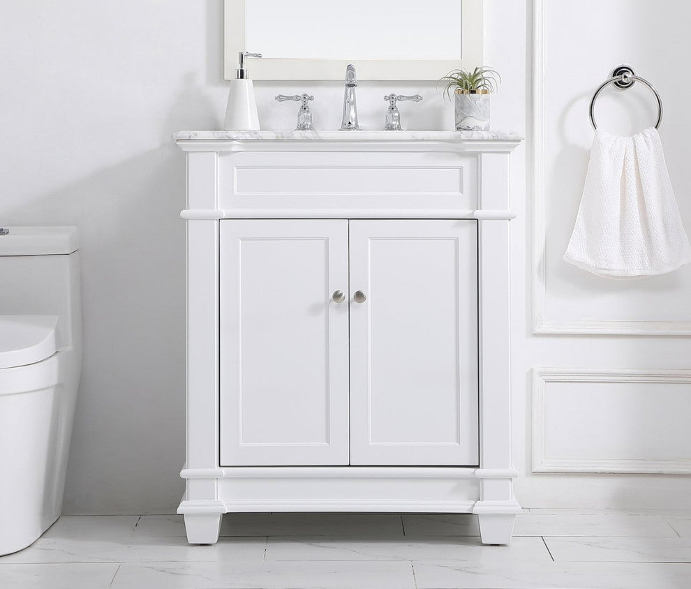 Weston Single Bathroom Vanity Set, White, 30
