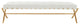 Auguste Bench in Brushed Gold Stainless Steel Frame, White, Large