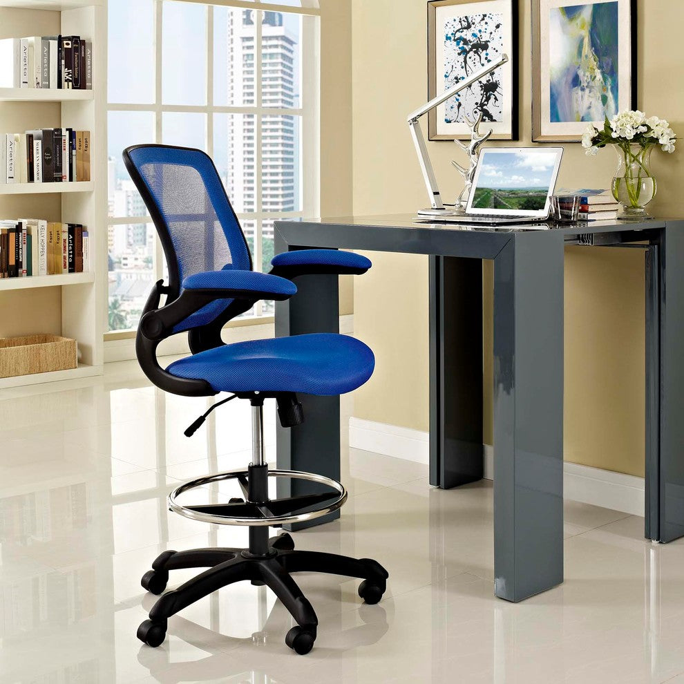 Modway Veer Drafting Stool, Blue