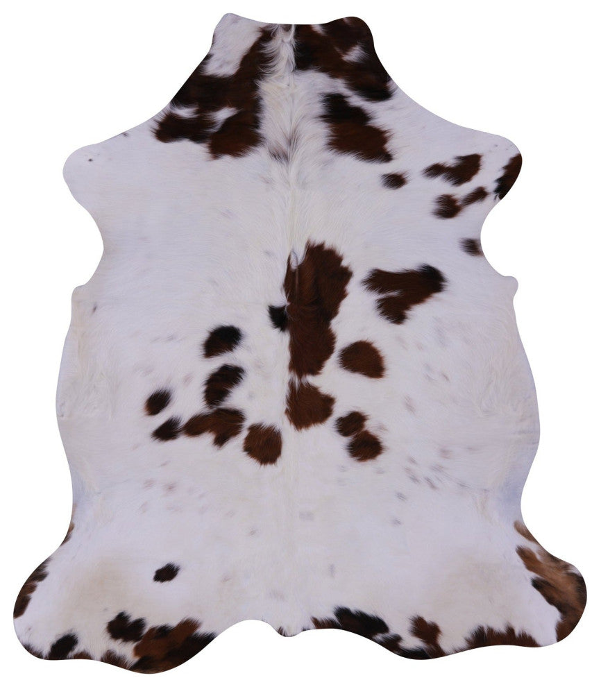 Brown and White Natural Cowhide Rug 5' 11" X 5' 3" C2389