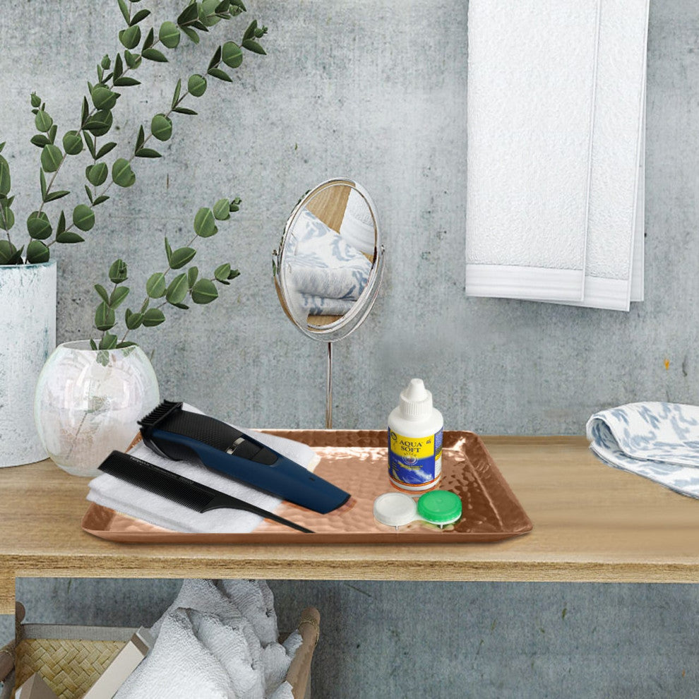 nu steel Copper Hammered Vanity Tray