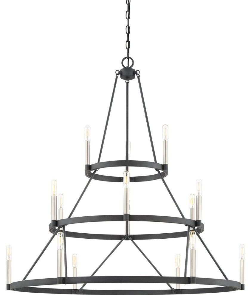 Quoizel DOR5015MB 15 Light Chandelier Doran Mottled Black