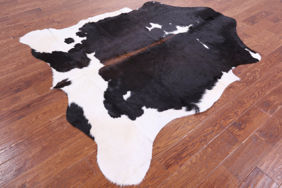 6' 11" X 6' 1" Organic Natural Hair-On Cowhide Area Rug C1628