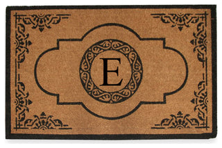 A1HC First Impression Hand Crafted Ella Entry Coir Monogrammed Double Doormat, E