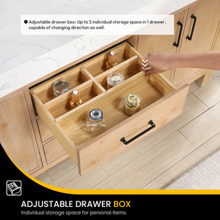 Leon Bath Vanity With Composite Stone Top, Fir Wood Brown, 72", No Mirror