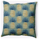 18x18" Pineapple Stripes Nautical Decorative Indoor Pillow, Sage