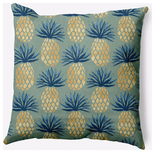 18x18" Pineapple Stripes Nautical Decorative Indoor Pillow, Sage