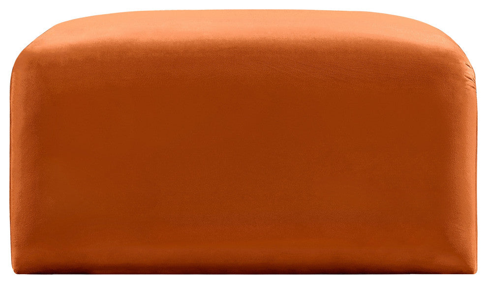 Arc Upholstered Modular Component, Cognac, 1-Piece: Ottoman, Velvet