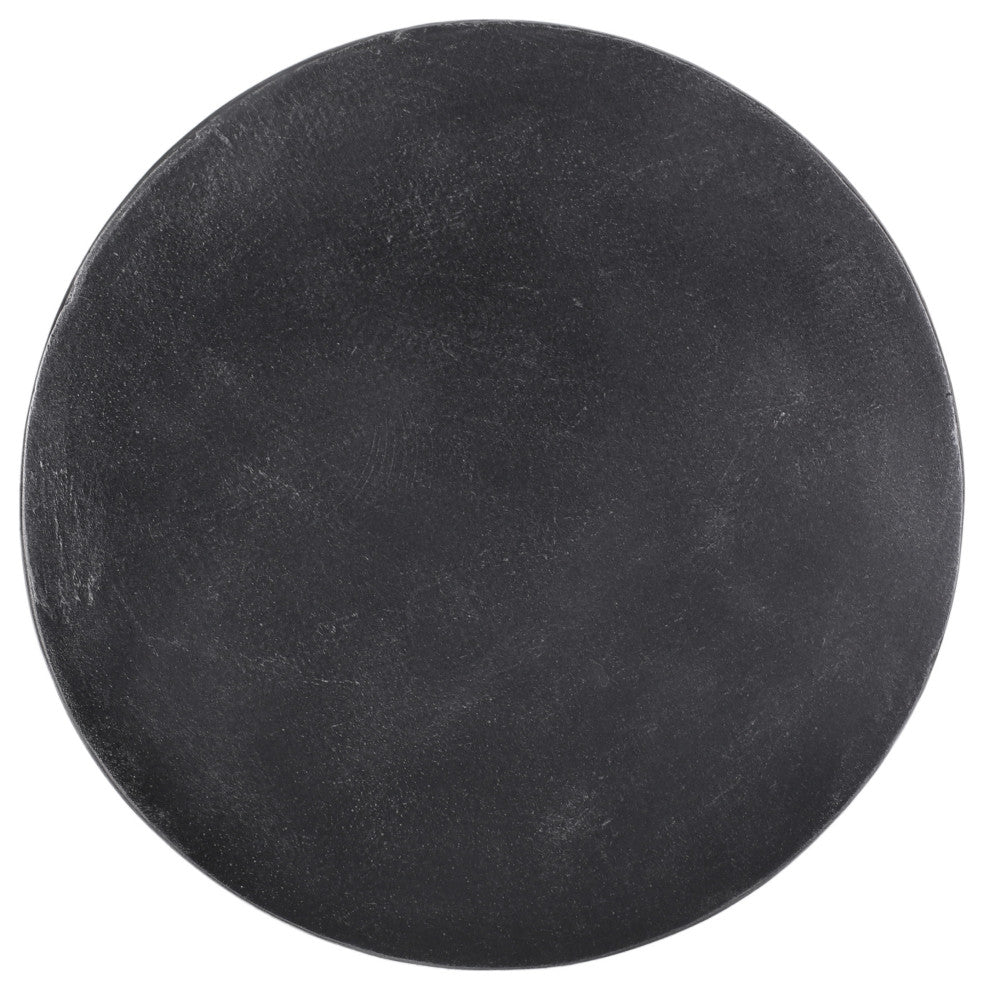 Akin Outdoor Lightweight Concrete Side Table, Matte Black