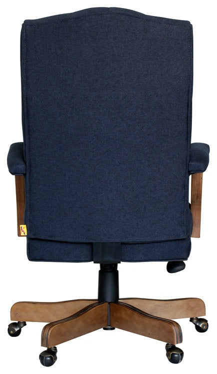 Boss Office Traditional Executive Chair in Denim Blue Linen