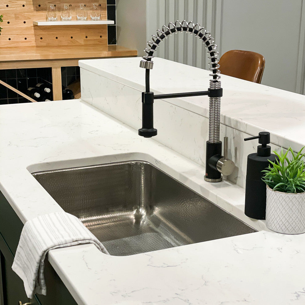 Rivera Stainless Steel 31" Single Bowl Undermount Kitchen Sink, Brushed Stainless Steel