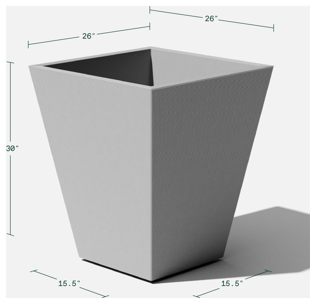 Pro Series Linear Grooved Planter, 30", Gray