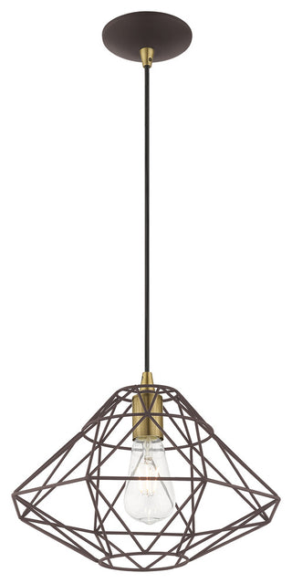 Livex Lighting 1-Light Mini Pendant, Bronze