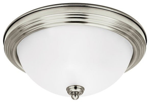Seal Gull Lighting 1-Light Ceiling Flush Mount, Brushed Nickel