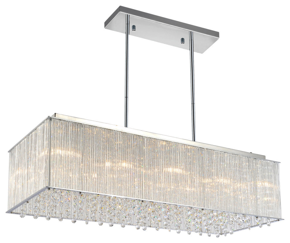 Spring Morning 10 Light Drum Shade Chandelier With Chrome Finish