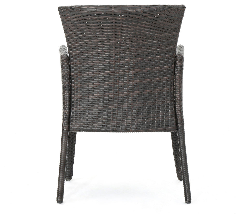 GDF Studio Seawall Outdoor Wicker Dining Chairs, Set of 2