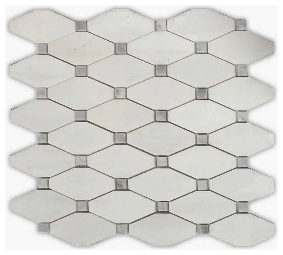 Bianco Dolomiti Polished Octagon Marble Mosaic