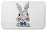 34" x 21" Bow-tie Bunny Bathmat, Dark Cobalt Blue