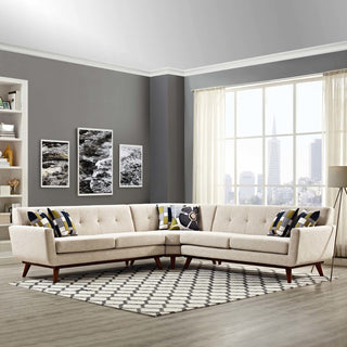 Modway Engage L-Shaped Sectional Sofa, Beige