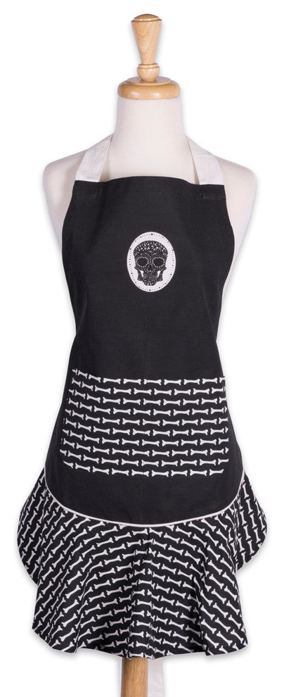 DII Dia De Los Muertos Ruffle Apron