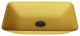 VIGO Sottile 18"L x 13"W x 4"H Glass Rectangular Vessel Bathroom Sink, Citron