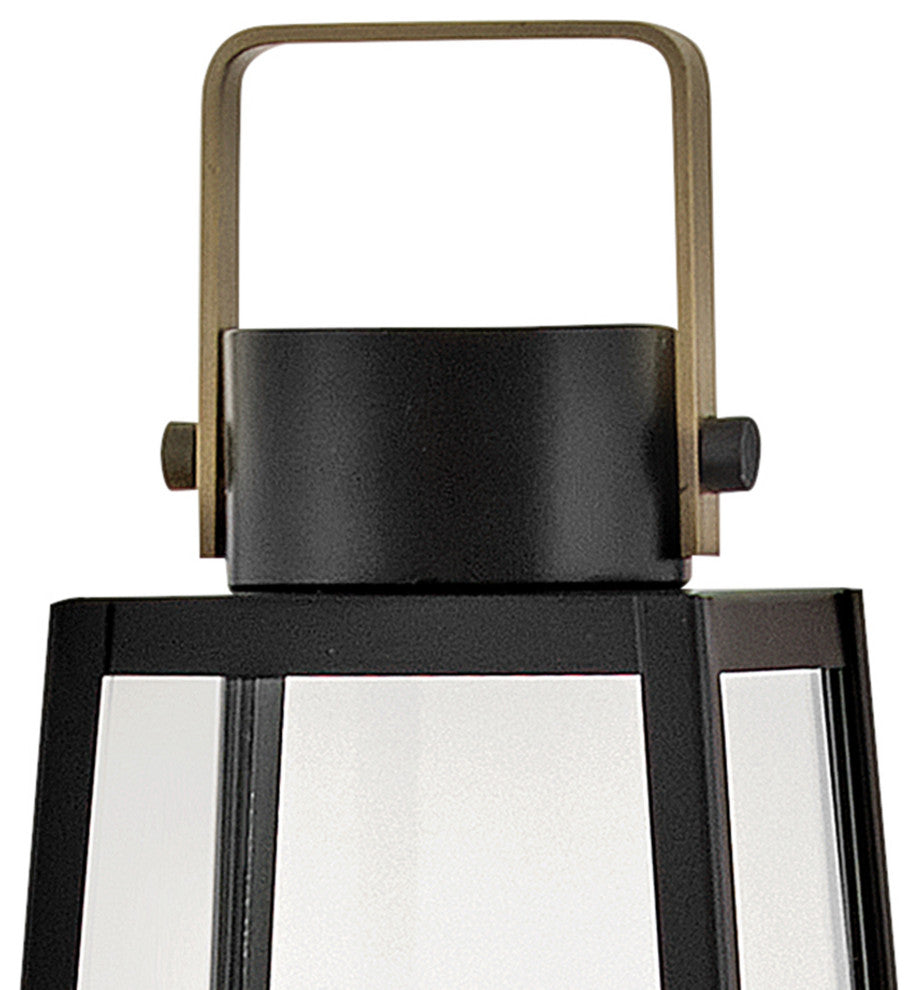 Lark Hugh Large Post Mount Lantern, Black