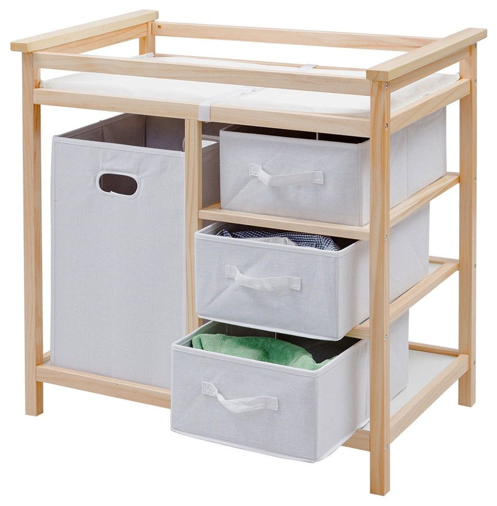 Modern Style Infant Baby Storage Changing Table With 3 Baskets