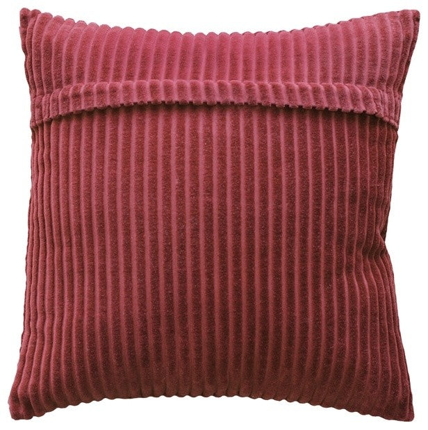 Pillow Decor Cotton Corduroy Throw Pillow 16"x16", Burgudy