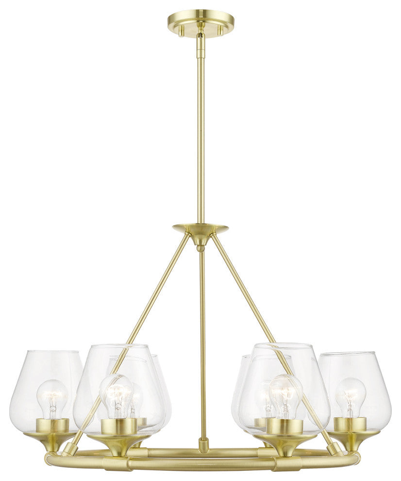 Willow 6 Light Satin Brass Chandelier