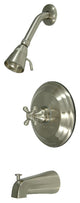 Kingston Brass Tub and Shower Faucet, Brushed Nickel