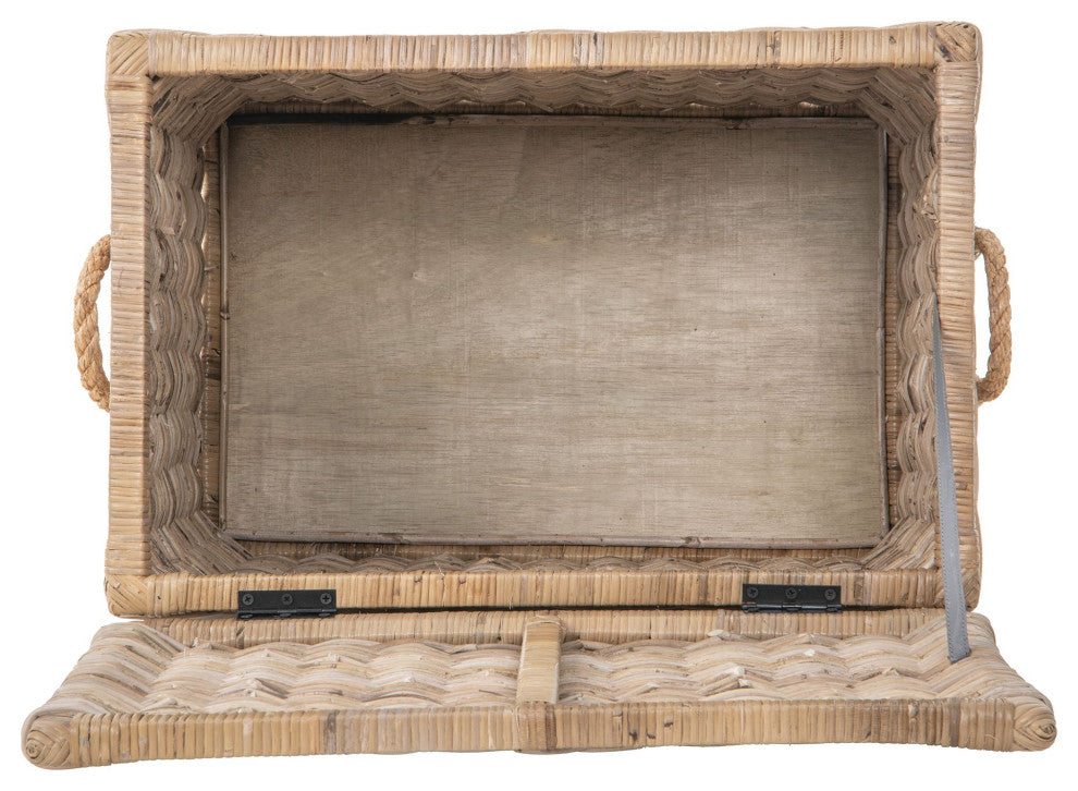 Rattan Kobo Decorative Storage Trunk With Lid, Tall Size