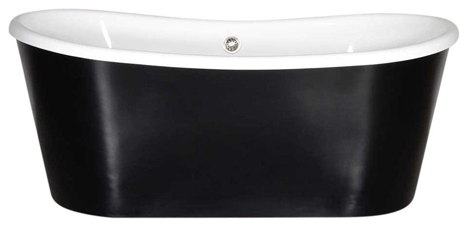 Sansiro Sorrentino-BLKSK73'' 73" Acrylic French Bateau Skirted Tub Black