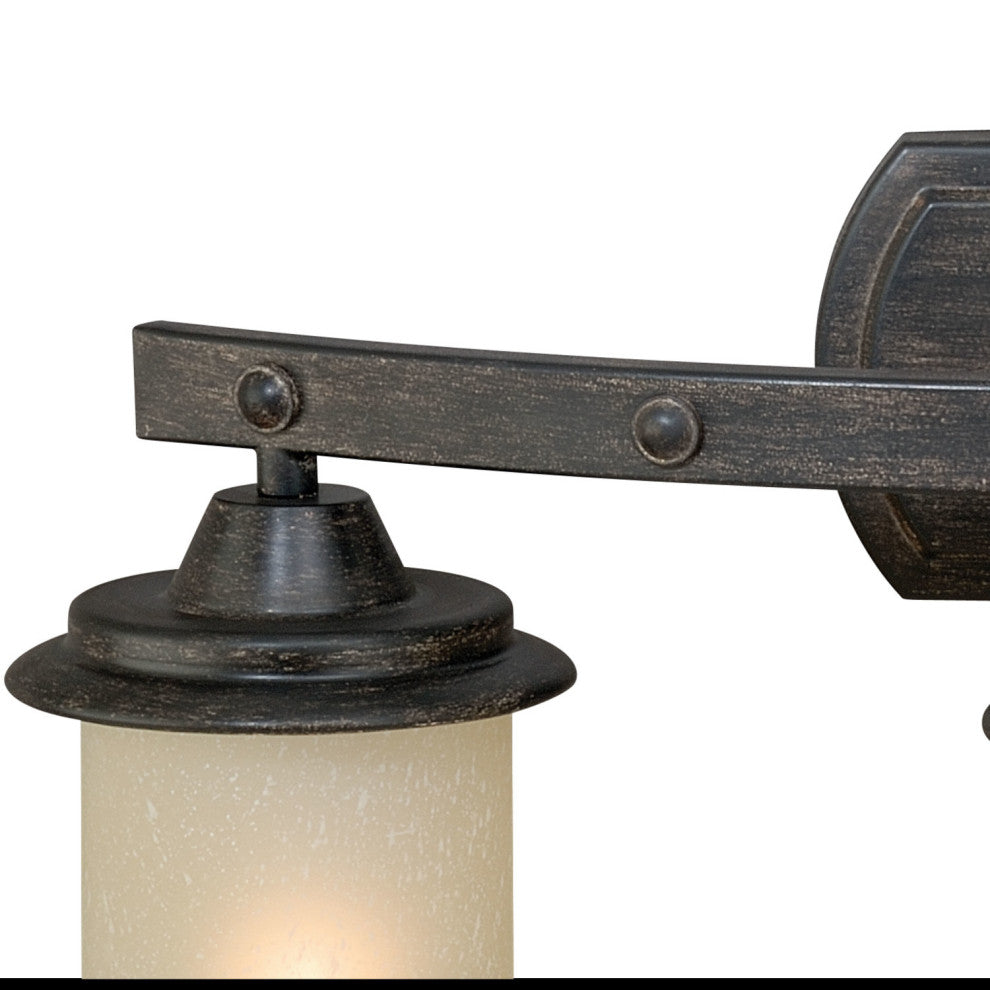 Halifax Bronze Rustic Bathroom Wall Fixture, 3-Light