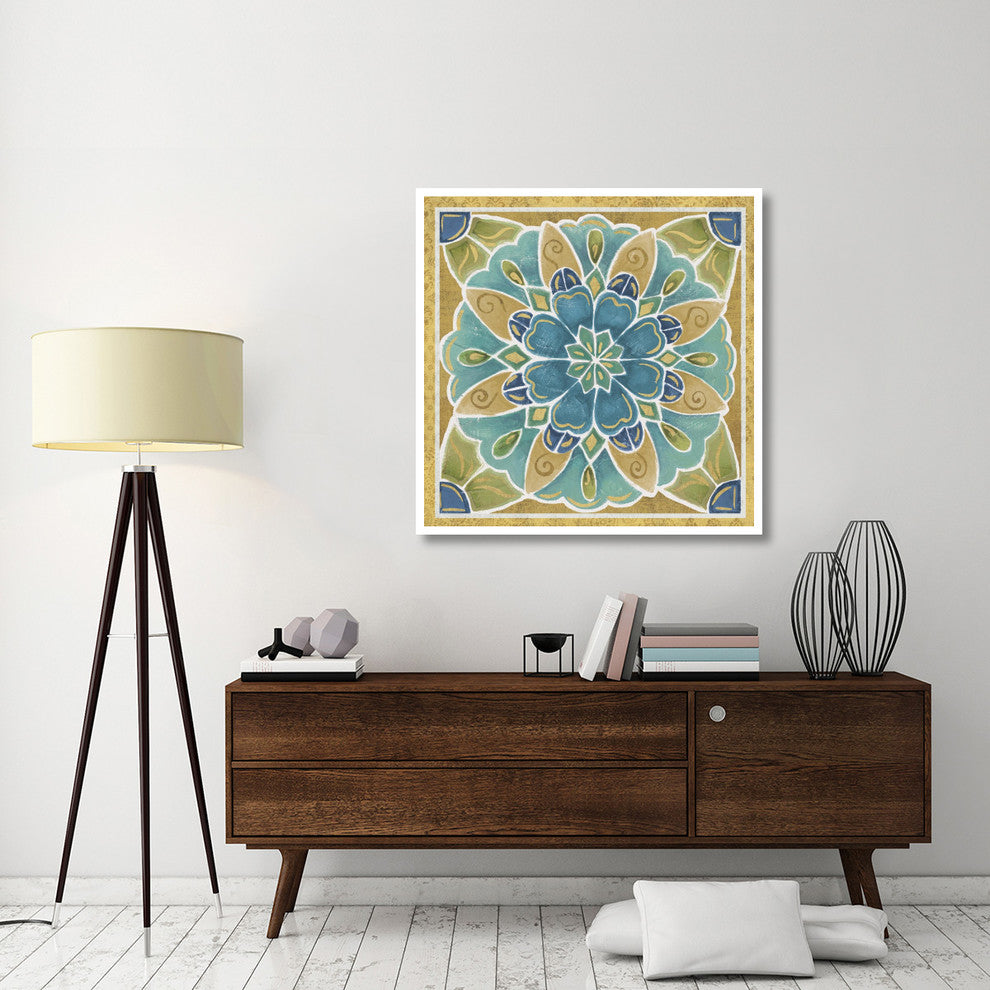 "Free Bird Mexican Tiles IV" Digital Paper Print by Daphne Brissonnet, 42"x42"