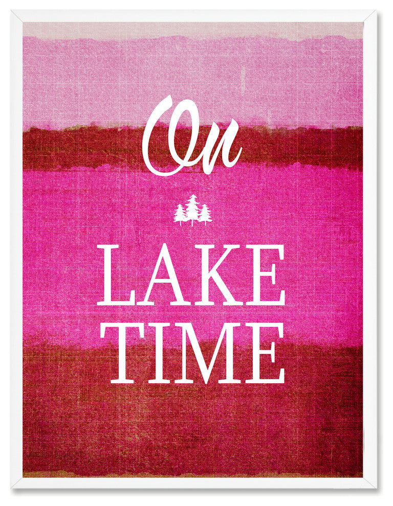 On Lake Time Inspirational, Canvas, Picture Frame, 28"X37"