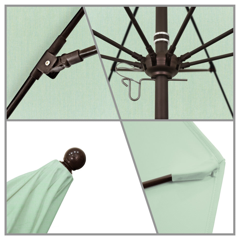 7.5' Fiberglass Umbrella Bronze, Sunbrella, Spa