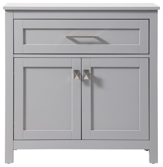 30" Wide Bathroom Storage Freestanding Cabinet, Grey