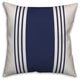 White and Navy Farmhouse Stripe 16x16 Throw Pillow