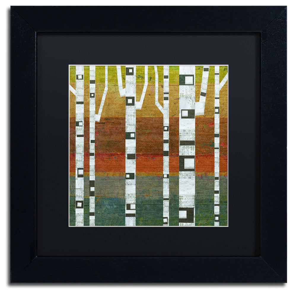 Michelle Calkins 'Birches' Matted Framed Art, 11x11