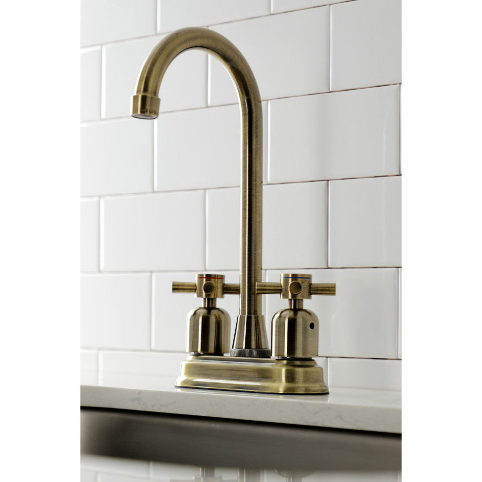 Kingston Brass KB8493DX Concord Bar Faucet, Antique Brass