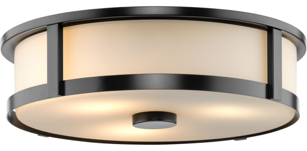 Gilliam Collection Three-Light New Traditional Flush Mount, Matte Black