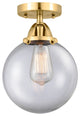 Beacon Semi-Flush Mount, Satin Gold, Clear, Clear