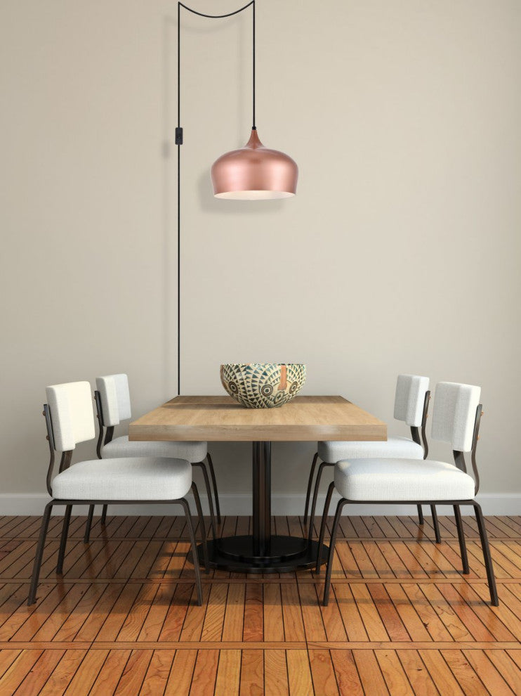 Nina 1-Light honey Gold Plug-In Pendant