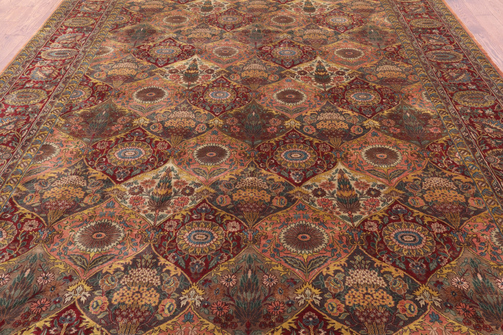 9' 2" X 12' 0" Hand Knotted Persian Fine Isfahan Wool Rug Q8852