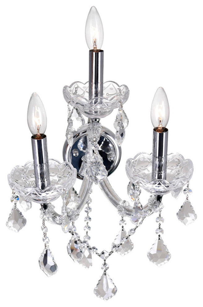 Maria Theresa 3 Light Wall Sconce With Chrome Finish