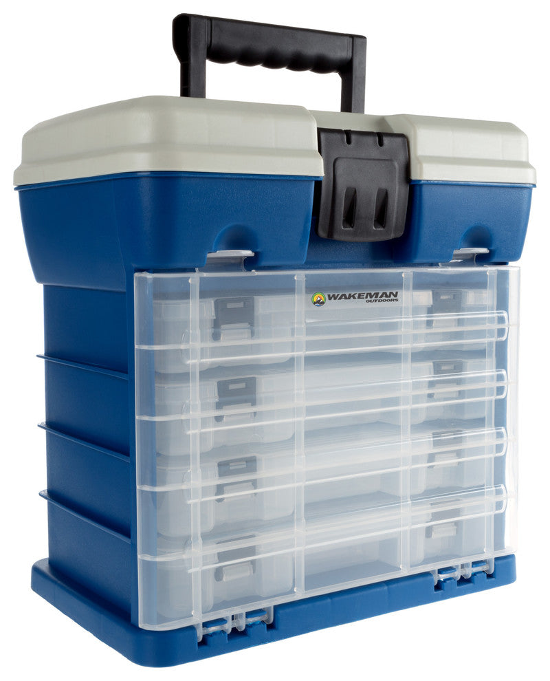 Storage Tool Box-Durable Organizer Utility Box-4 Drawers by Wakeman, Dark Blue